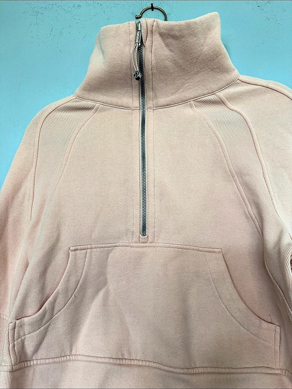 lululemon Scuba Oversized Funnel-Neck Half Zip in light peach